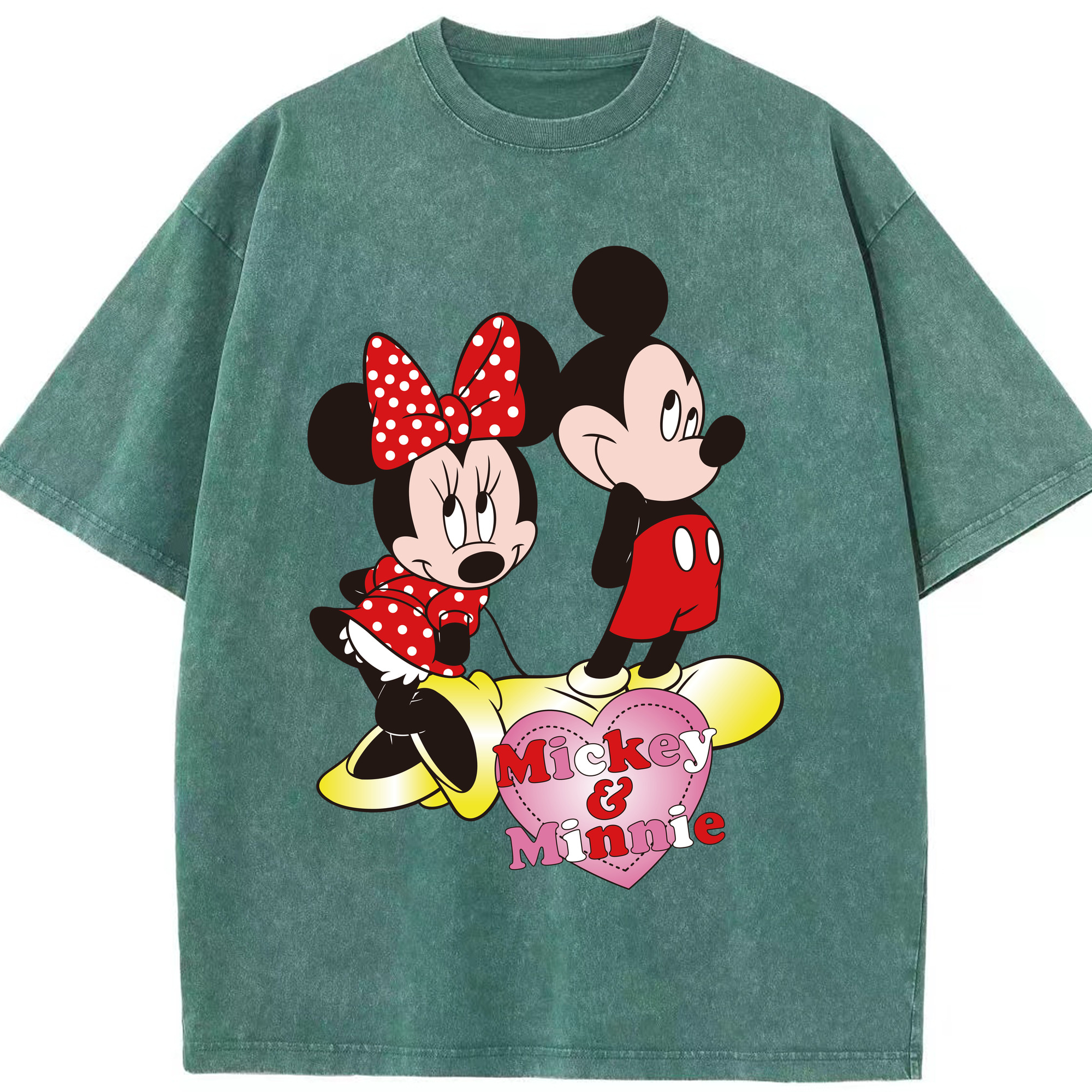 （画像用） ミッキーマウス Mickey Mouse 綿100% ヴィンテージ風 半袖Tシャツ（フロントプリント）